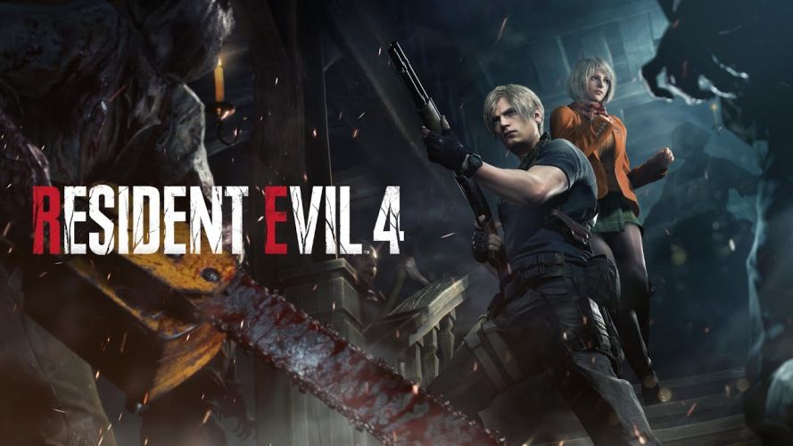 Resident Evil 4 Remakes cover shot from Capcom shows a showdown with a chainsaw 21523